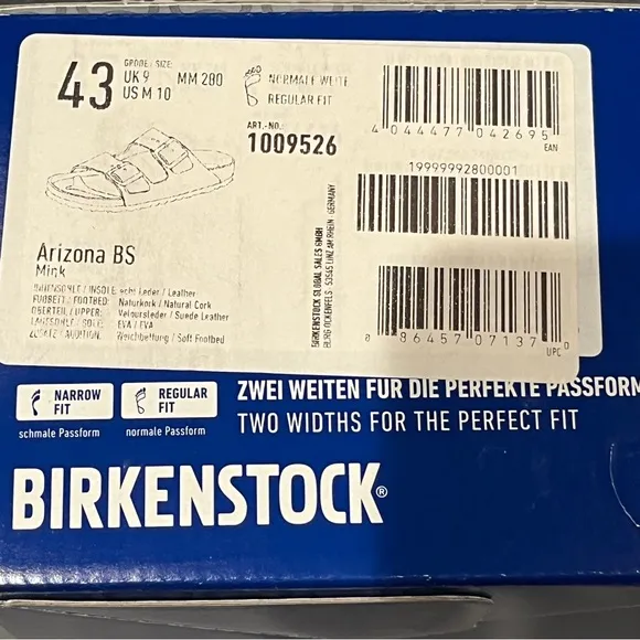 Birkenstock Men’s Arizona Sandals Soft Footbed Suede Leather Mink 10 US MEN