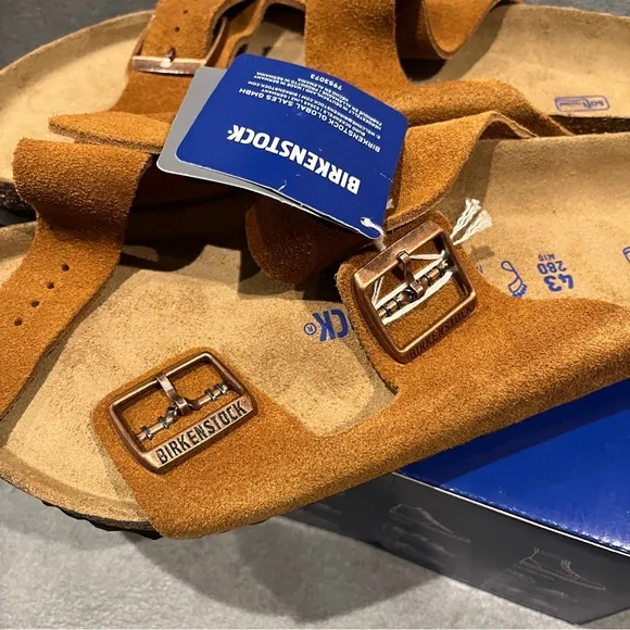 Birkenstock Men’s Arizona Sandals Soft Footbed Suede Leather Mink 10 US MEN