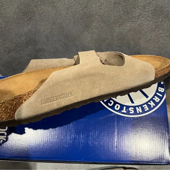 Birkenstock Men’s Arizona Sandals Suede Leather Taupe Size 11 US