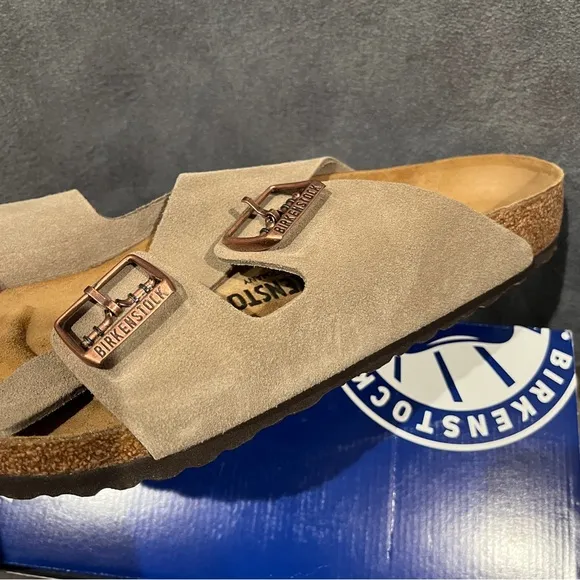 Birkenstock Men’s Arizona Sandals Suede Leather Taupe Size 11 US