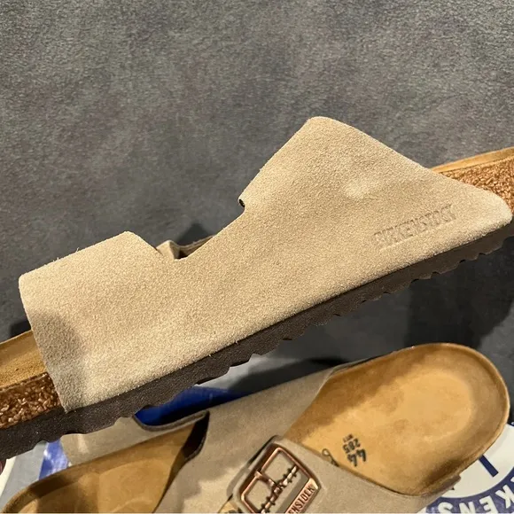 Birkenstock Men’s Arizona Sandals Suede Leather Taupe Size 11 US