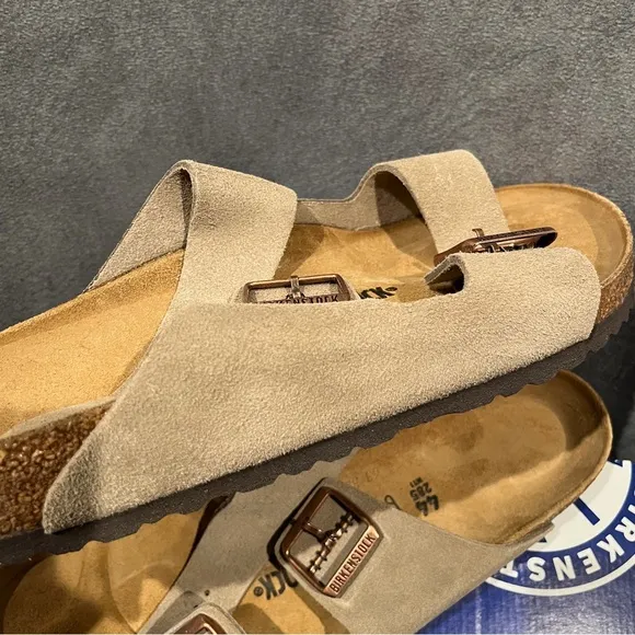 Birkenstock Men’s Arizona Sandals Suede Leather Taupe Size 11 US