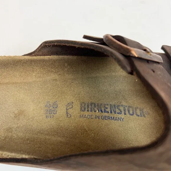Birkenstock Mens Arizona Soft Footbed Habana Oiled Leather Slides US Sz 13 EU 46