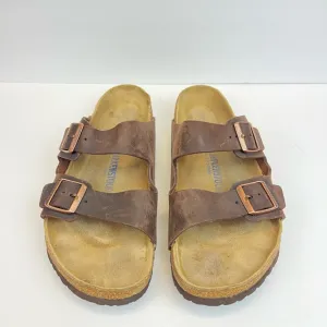 Birkenstock Mens Arizona Soft Footbed Habana Oiled Leather Slides US Sz 13 EU 46