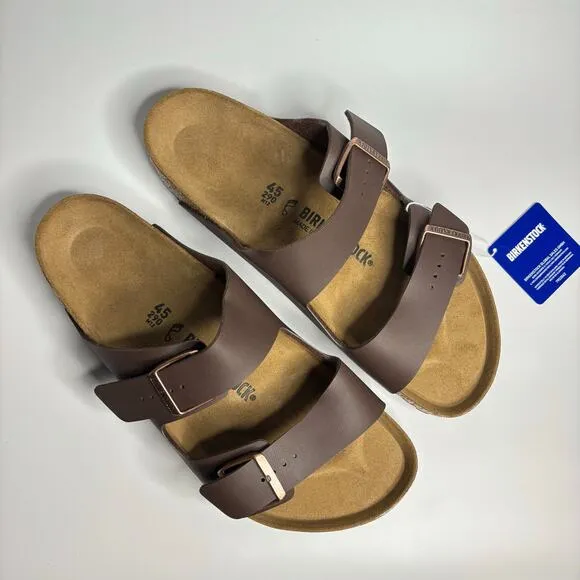 Birkenstock Men’s Arizona Two Strap Sandals in Dark Brown