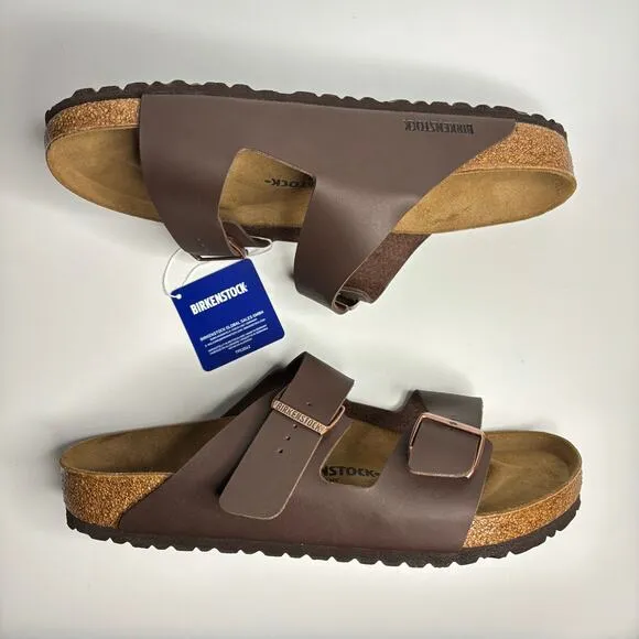 Birkenstock Men’s Arizona Two Strap Sandals in Dark Brown