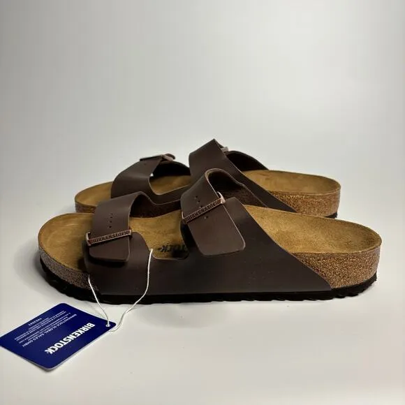 Birkenstock Men’s Arizona Two Strap Sandals in Dark Brown