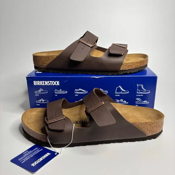 Birkenstock Men’s Arizona Two Strap Sandals in Dark Brown