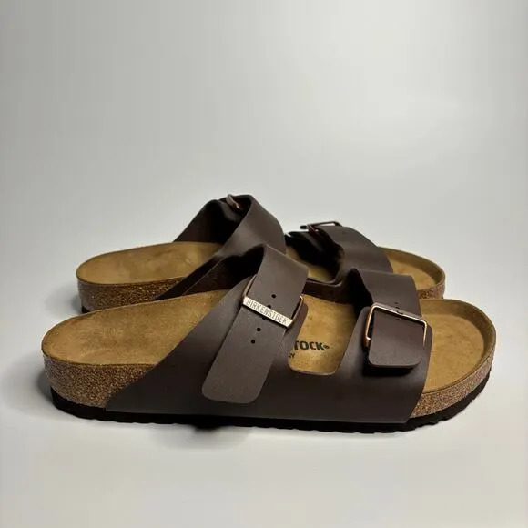 Birkenstock Men’s Arizona Two Strap Sandals in Dark Brown