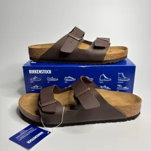 Birkenstock Men’s Arizona Two Strap Sandals in Dark Brown