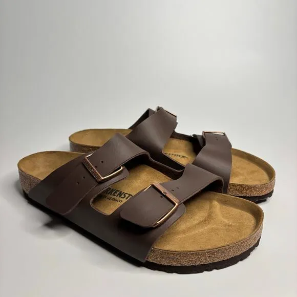 Birkenstock Men’s Arizona Two Strap Sandals in Dark Brown