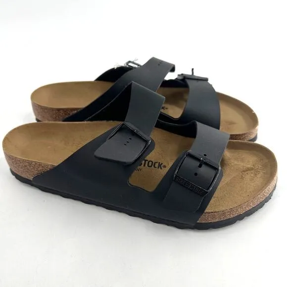 Birkenstock Men's Black Arizona Birko Flor Slide Sandals Size 11