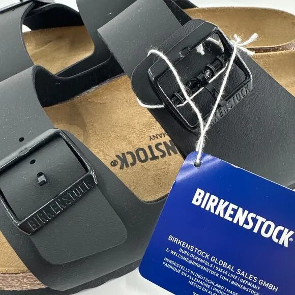 Birkenstock Men's Black Arizona Birko Flor Slide Sandals Size 11