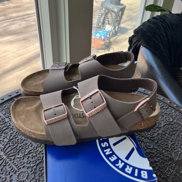 🤎BIRKENSTOCK MILANO BS MOCHA SANDALS 37 6-6.5 NARROW FIT