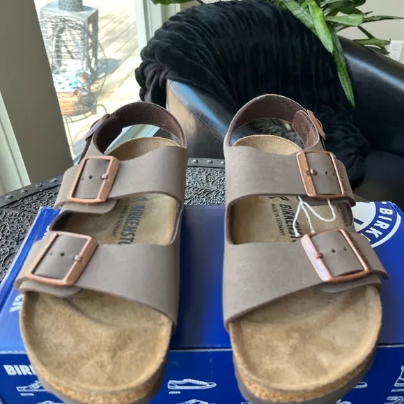 🤎BIRKENSTOCK MILANO BS MOCHA SANDALS 37 6-6.5 NARROW FIT