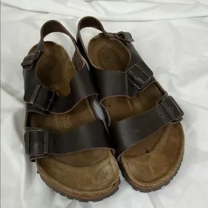 Birkenstock Milano Dark Brown Leather Sandals Size 41 Men’s 8