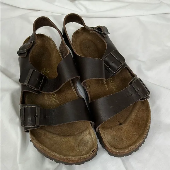 Birkenstock Milano Dark Brown Leather Sandals Size 41 Men’s 8