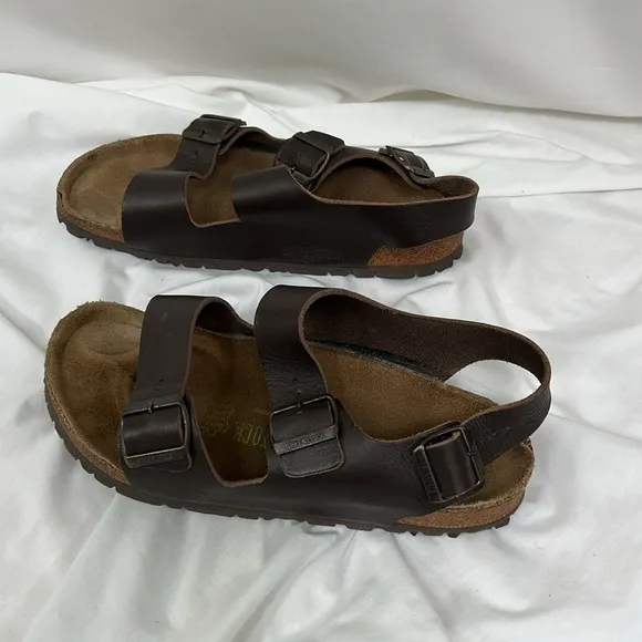 Birkenstock Milano Dark Brown Leather Sandals Size 41 Men’s 8