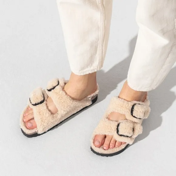 Birkenstock Papillio Arizona Big Buckle Shearling Sandals