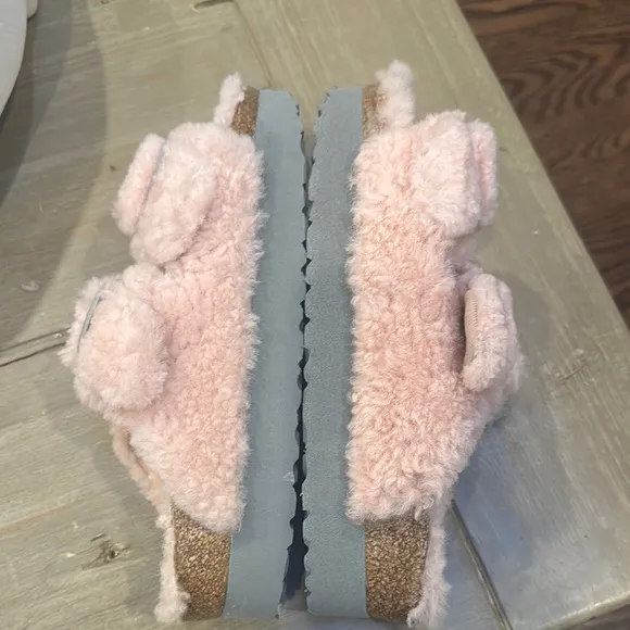 Birkenstock Papillio Arizona Big Buckle Teddy Crystal Rose Pink Teddy Sandals