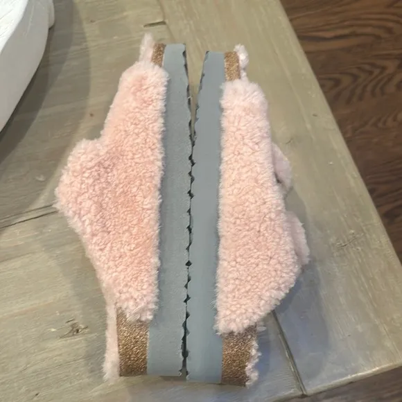 Birkenstock Papillio Arizona Big Buckle Teddy Crystal Rose Pink Teddy Sandals