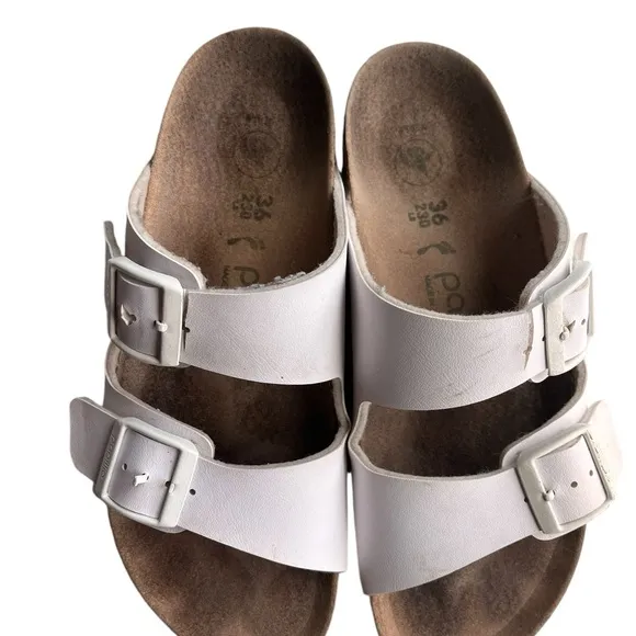 Birkenstock Papillio Arizona Flex Platform white Size  5.5  euro 36  Vegan