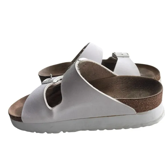 Birkenstock Papillio Arizona Flex Platform white Size  5.5  euro 36  Vegan