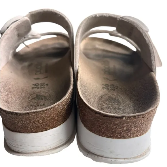 Birkenstock Papillio Arizona Flex Platform white Size  5.5  euro 36  Vegan