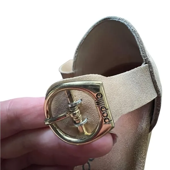 Birkenstock Papillio Mary Jane Wedge Sandals Shoes Sand Suede Size 40 or US 10