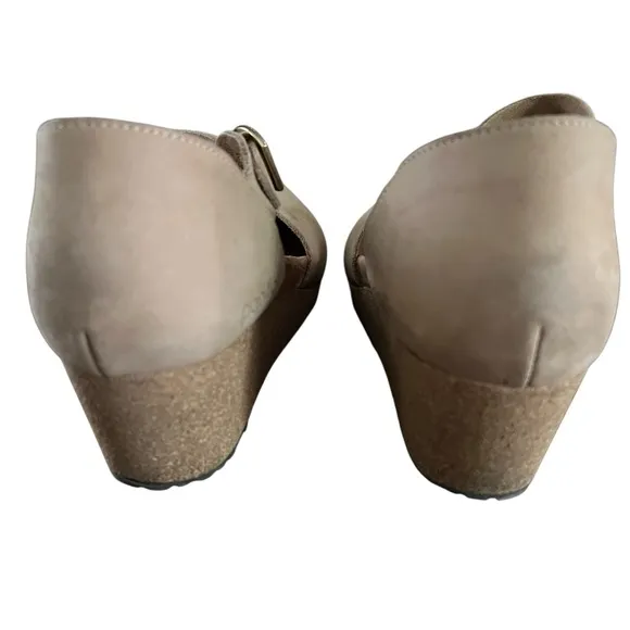 Birkenstock Papillio Mary Jane Wedge Sandals Shoes Sand Suede Size 40 or US 10
