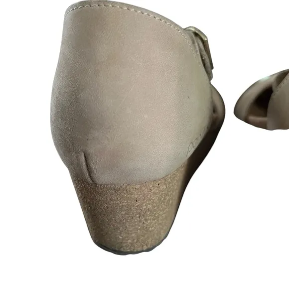 Birkenstock Papillio Mary Jane Wedge Sandals Shoes Sand Suede Size 40 or US 10