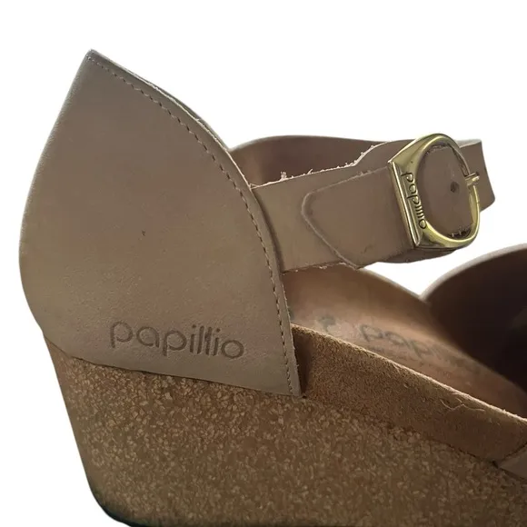 Birkenstock Papillio Mary Jane Wedge Sandals Shoes Sand Suede Size 40 or US 10