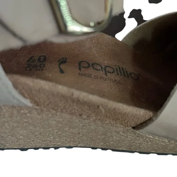 Birkenstock Papillio Mary Jane Wedge Sandals Shoes Sand Suede Size 40 or US 10