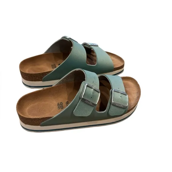 Birkenstock Papillio Women's Arizona Platform Sandals Slides 9 ocean Breeze