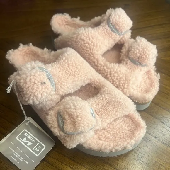 Birkenstock Papillio Womens Sz 36 Arizona Big Buckle Shearling Rose Pink NEW