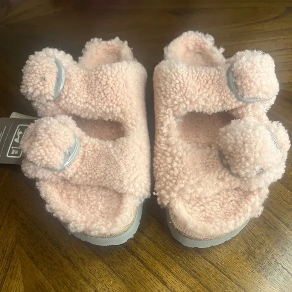 Birkenstock Papillio Womens Sz 36 Arizona Big Buckle Shearling Rose Pink NEW
