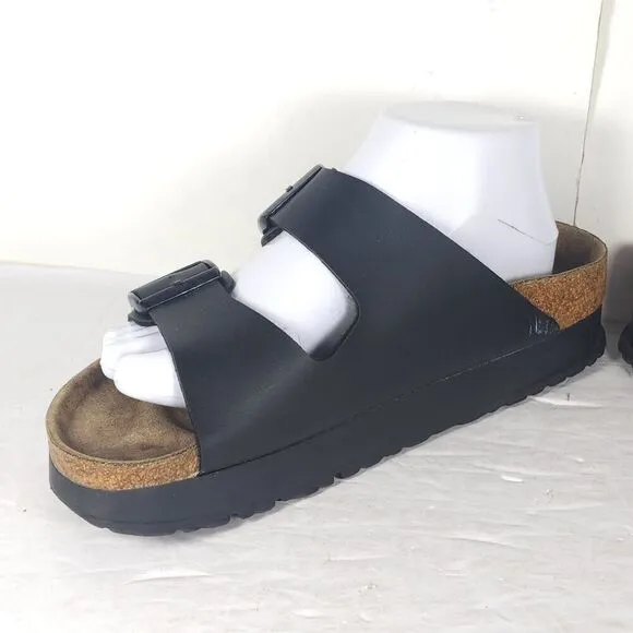 BIRKENSTOCK Papillio Women's Arizona EU41 US10 Black BirkoFlor Platform Sandals