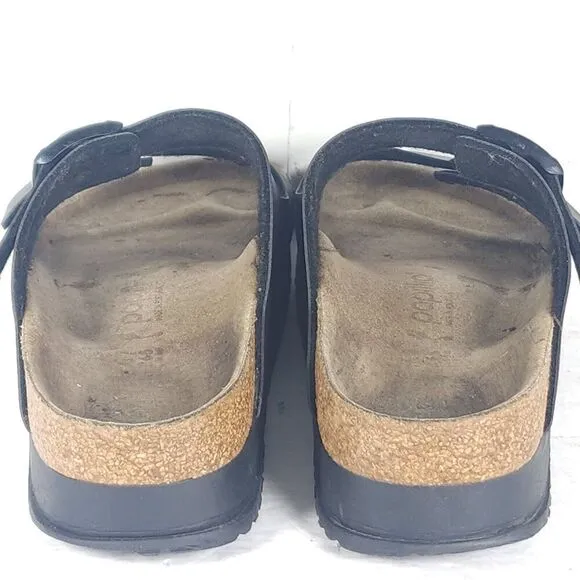 BIRKENSTOCK Papillio Women's Arizona EU41 US10 Black BirkoFlor Platform Sandals