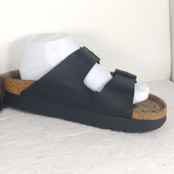 BIRKENSTOCK Papillio Women's Arizona EU41 US10 Black BirkoFlor Platform Sandals