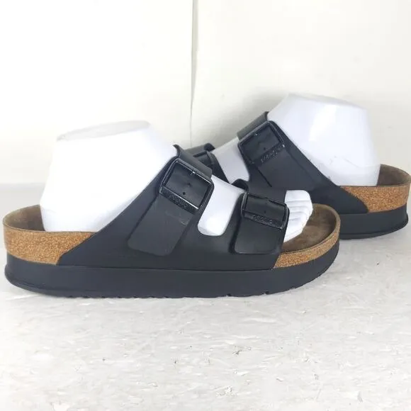BIRKENSTOCK Papillio Women's Arizona EU41 US10 Black BirkoFlor Platform Sandals