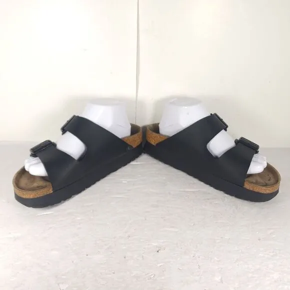BIRKENSTOCK Papillio Women's Arizona EU41 US10 Black BirkoFlor Platform Sandals