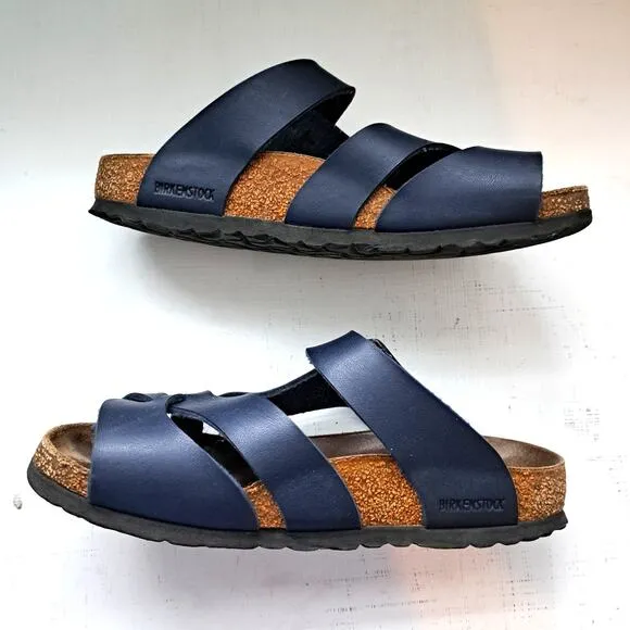 Birkenstock Pisa Navy Birko-Flor  Womens Sandals Size 37