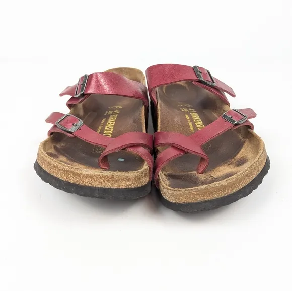 Birkenstock Red Oiled Leather Mayari Sandals Size 41