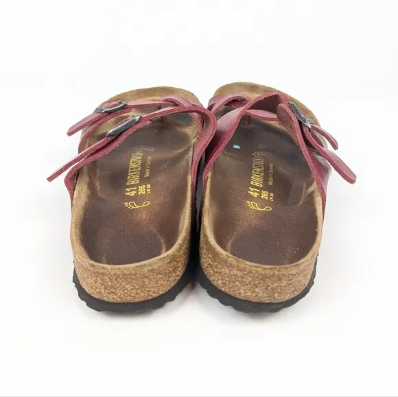 Birkenstock Red Oiled Leather Mayari Sandals Size 41