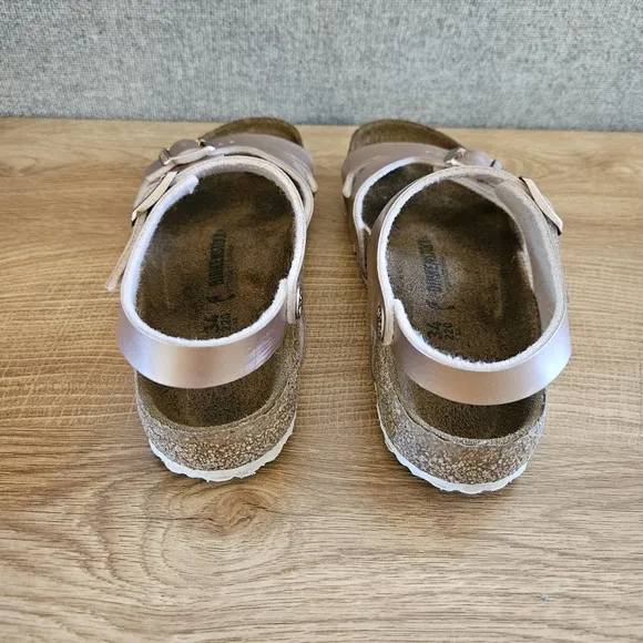 Birkenstock Rose Metallic Rio Sandals Size 34