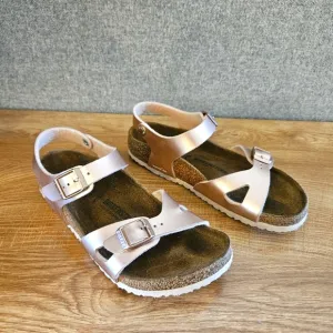 Birkenstock Rose Metallic Rio Sandals Size 34