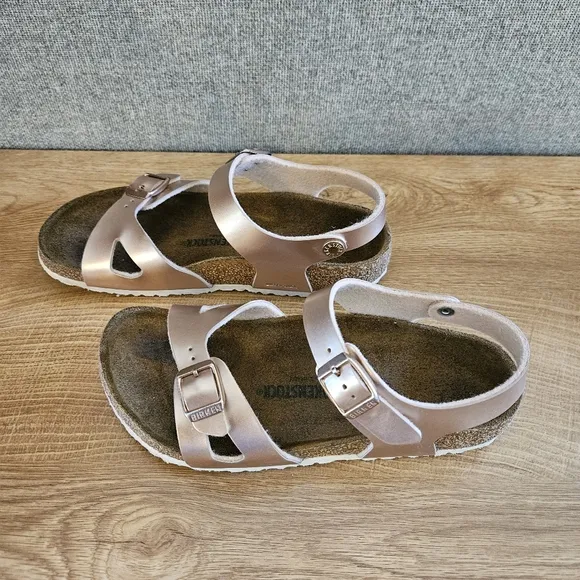 Birkenstock Rose Metallic Rio Sandals Size 34