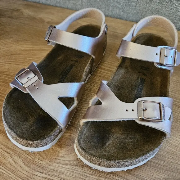 Birkenstock Rose Metallic Rio Sandals Size 34
