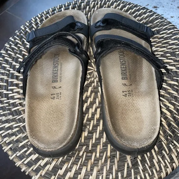Birkenstock Sahara Futura Black Nylon Adjust Straps Size 41 Men's 8 Ladies 10