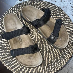 Birkenstock Sahara Futura Black Nylon Adjust Straps Size 41 Men's 8 Ladies 10